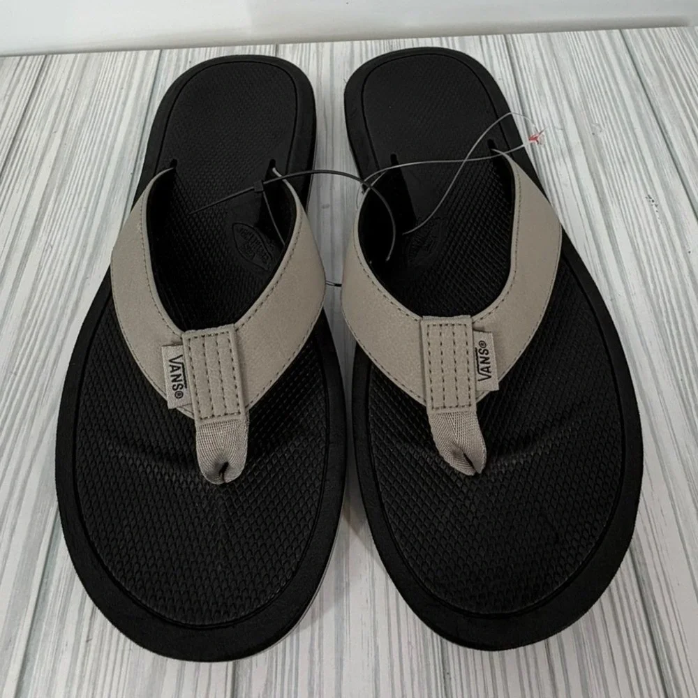 Vans Nexpa Synthetic Sandal Flip Flops Light Khaki Brown Men Size 7 NEW